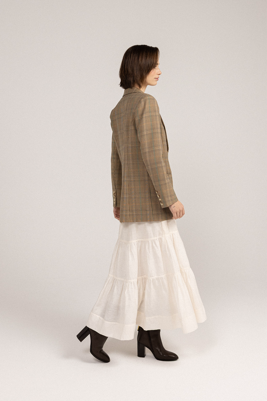 My Love Boyfriend Blazer - Brown/Green side view