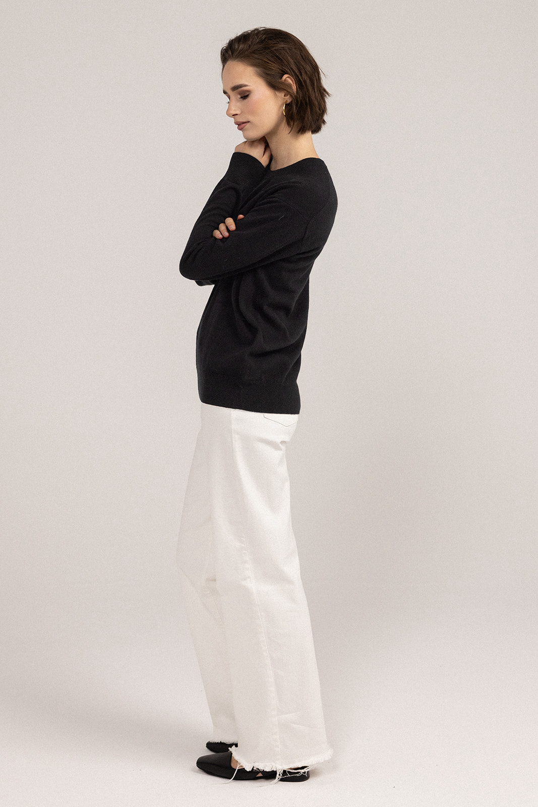 Ever Be Round Neck Sweater Black side view