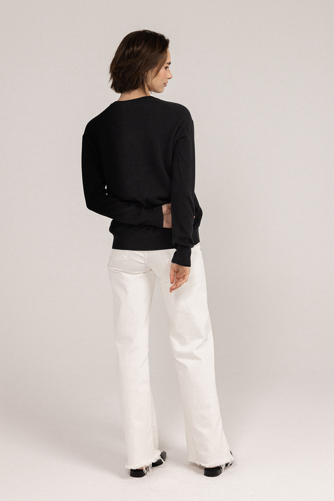 Ever Be Round Neck Sweater Black Back view