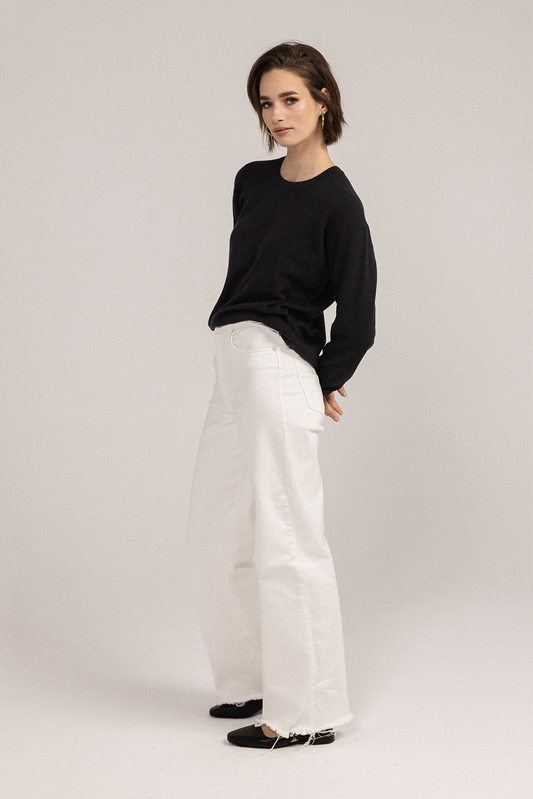 Ever Be Round Neck Sweater black side view