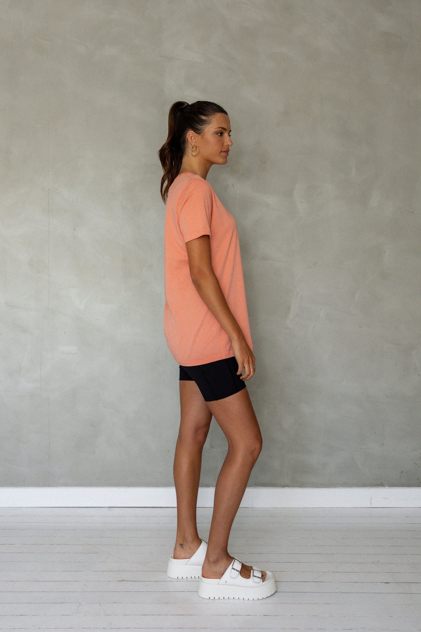 Embrace All Pima Cotton T-Shirt - Burnt Coral side view
