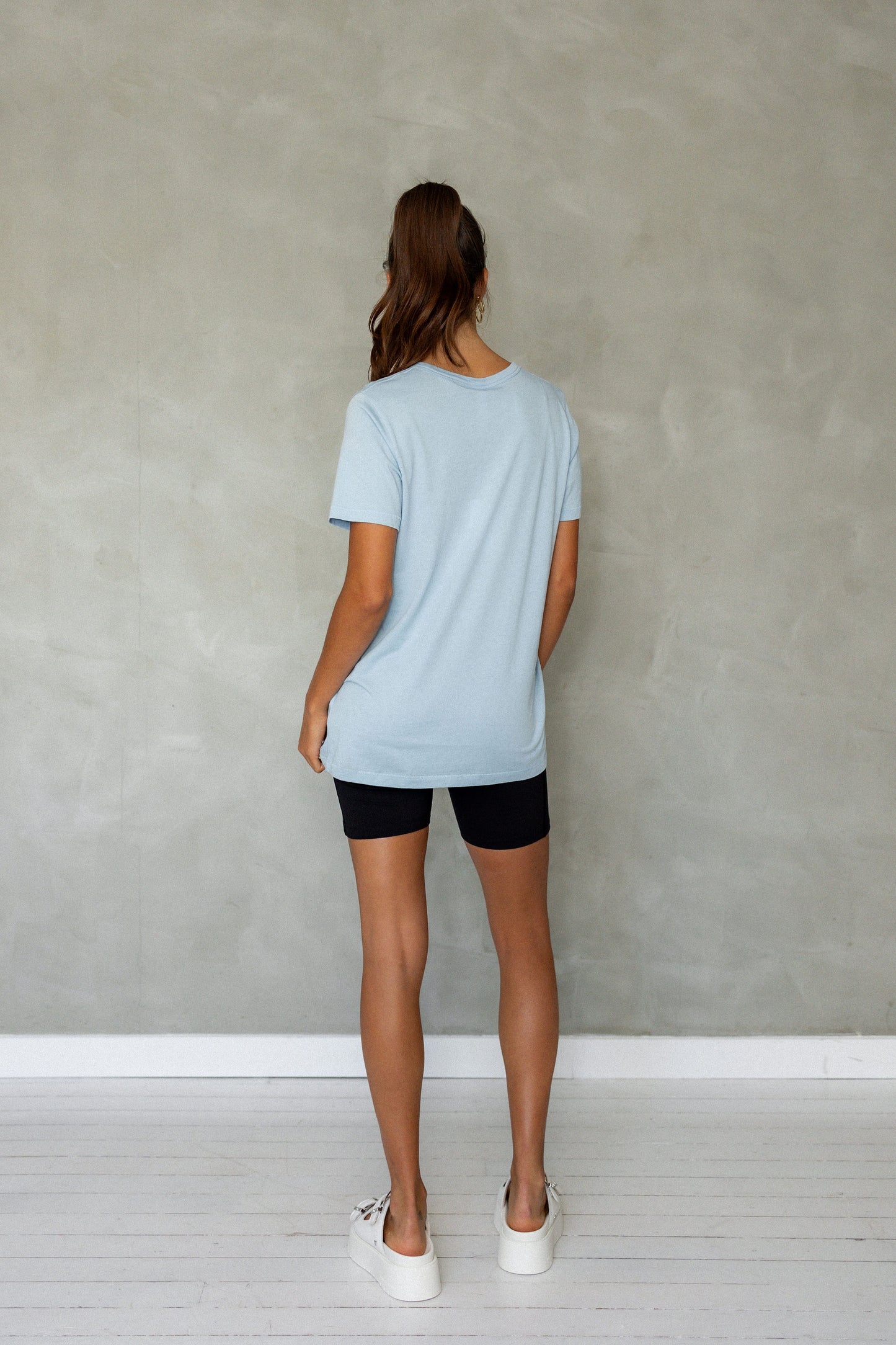 Embrace All Pima Cotton T-Shirt - Cerulean back view