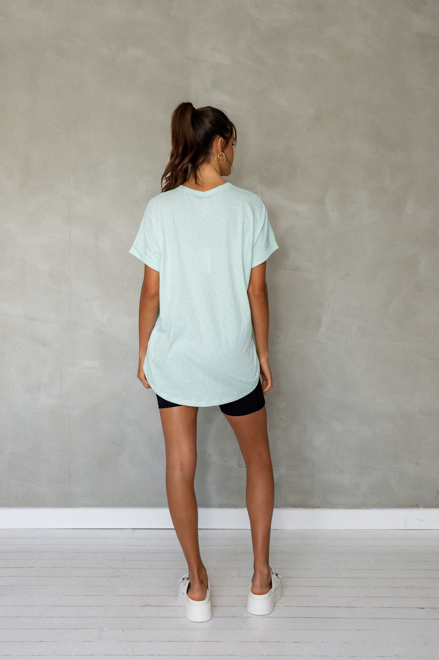All You Need Cuff Pima Cotton T-shirt - Beach Glass