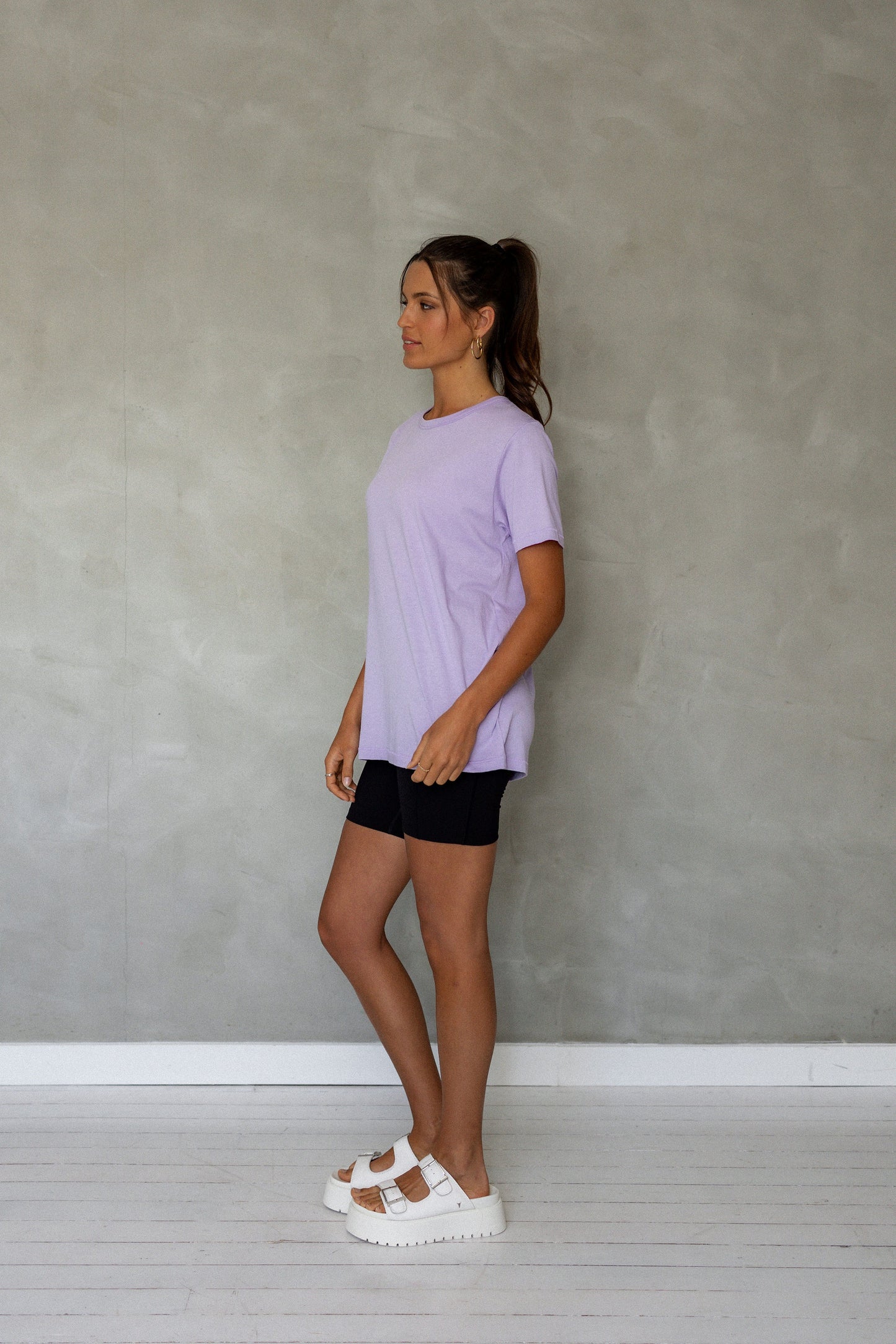 Embrace All Pima Cotton T-Shirt - Purple Rose side view