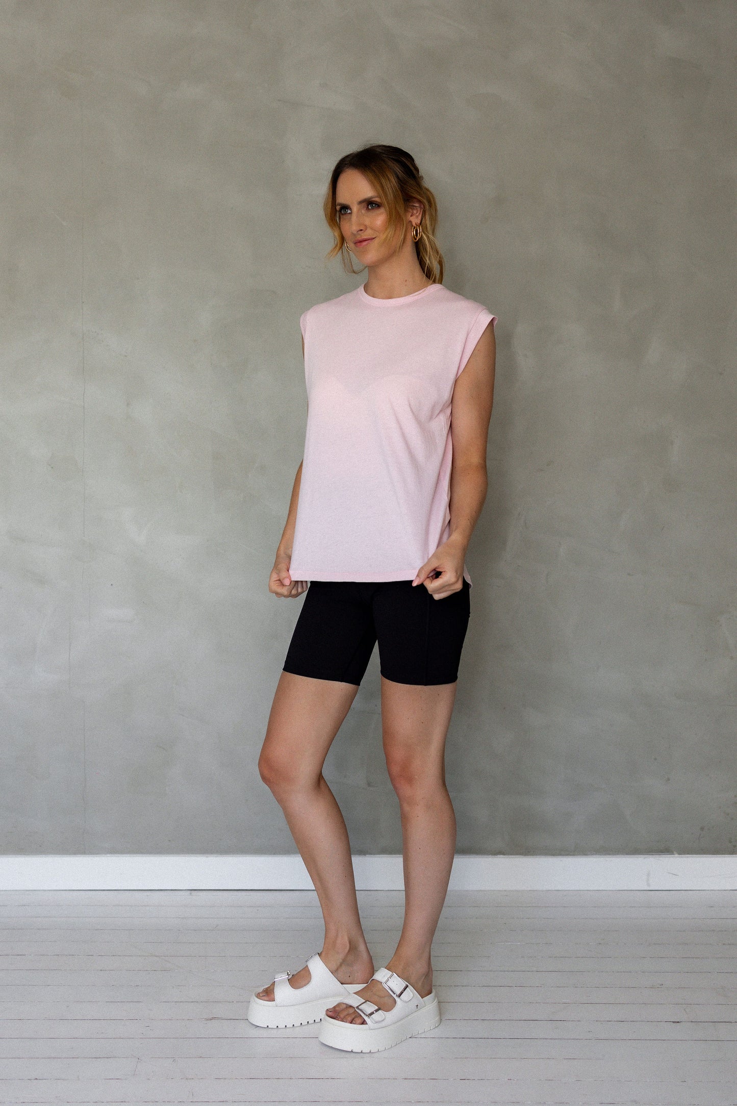 Sorry For Now Pima Cotton Tank Top - Roseate Spoonbill front view