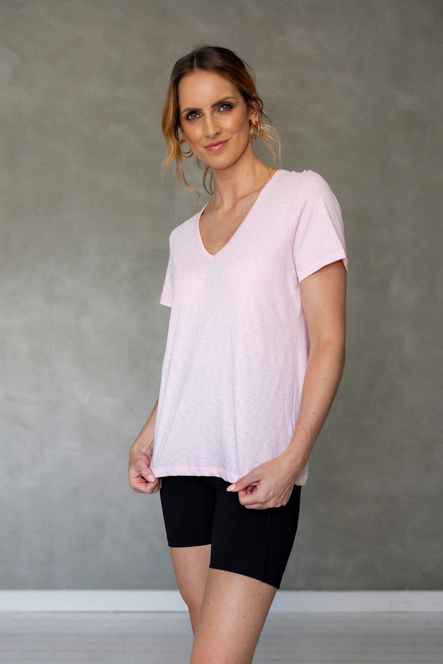 Before We Expire V-Neck Pima Cotton T-Shirt - Roseate Spoonbill front view