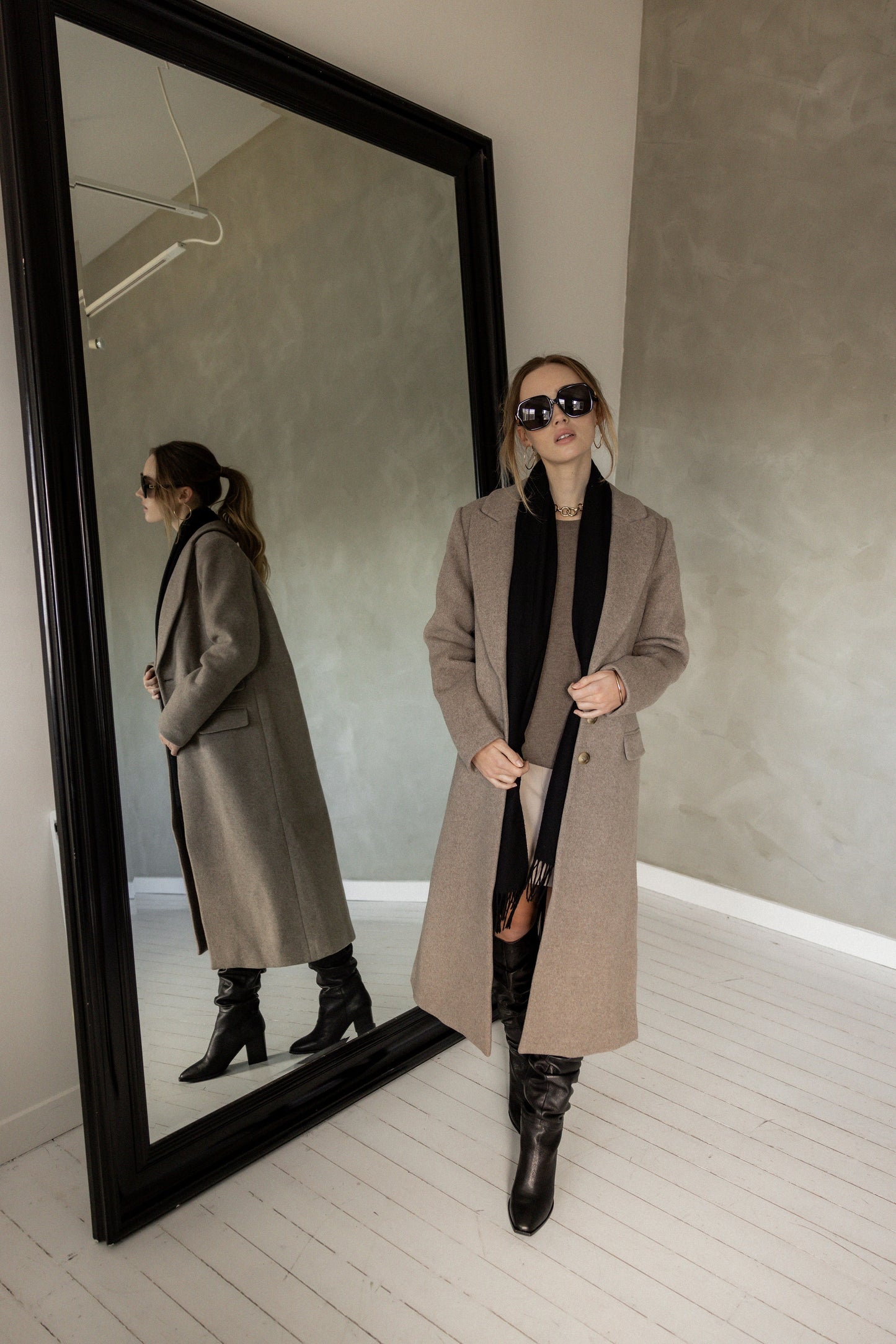 Walk With Me Wool Blend Coat front view
