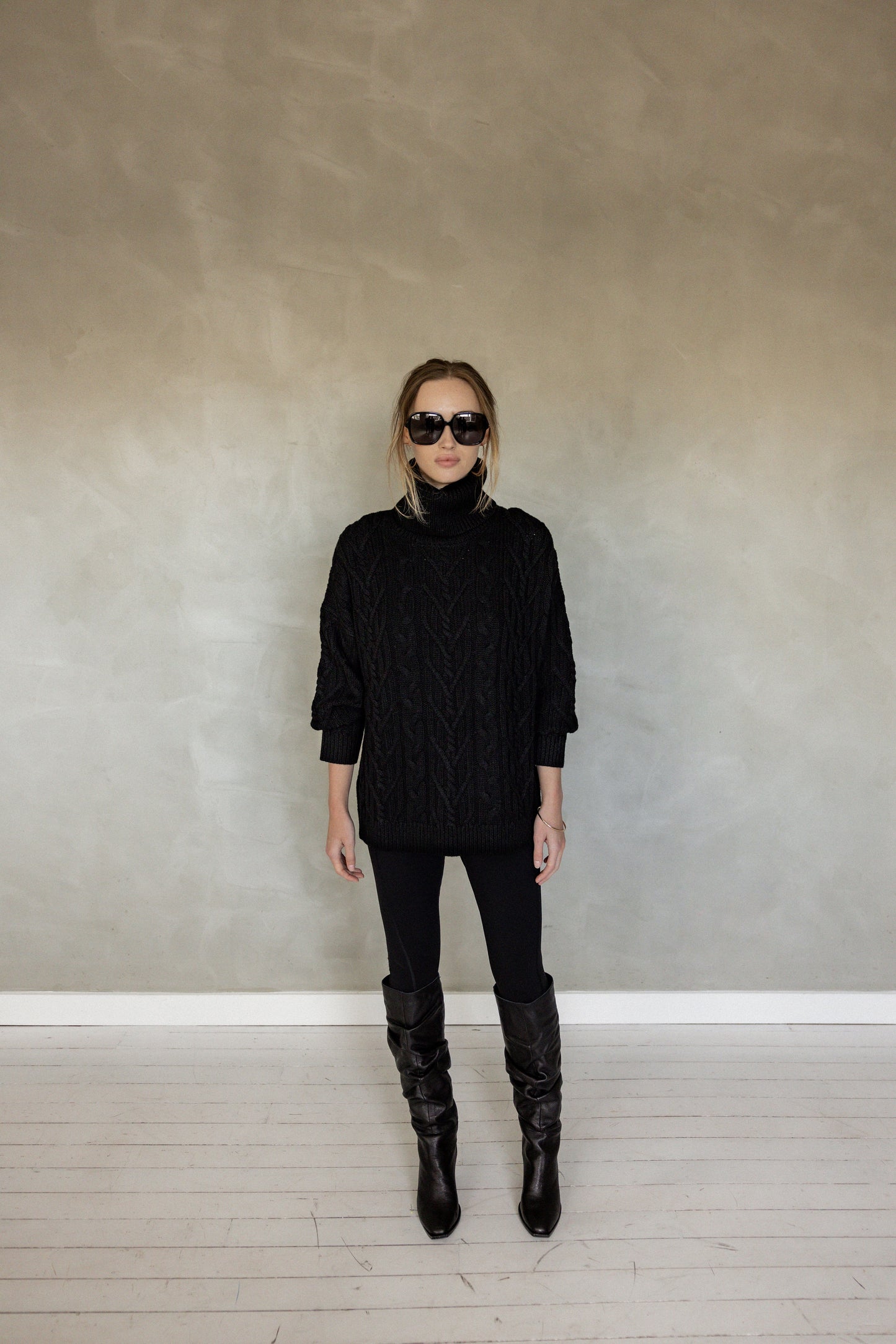 You Saw Me Merino Knit Sweater front view