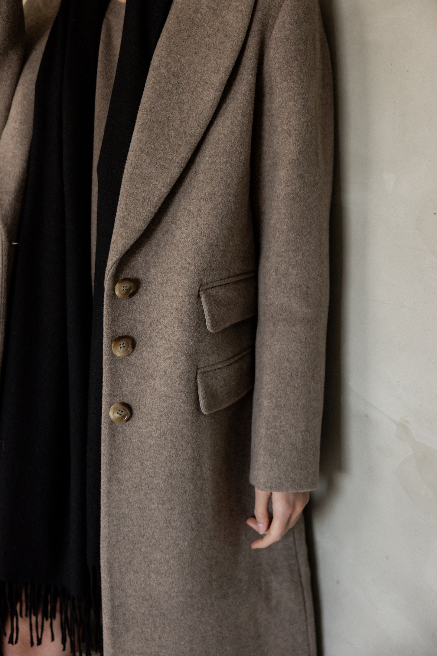 Walk With Me Wool Blend Coat close up