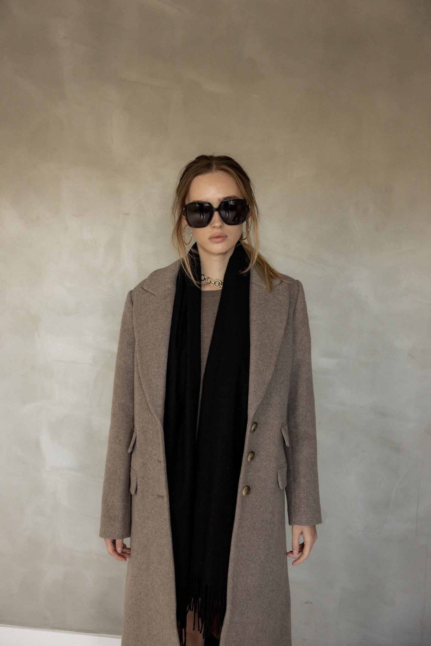 Walk With Me Wool Blend Coat front view
