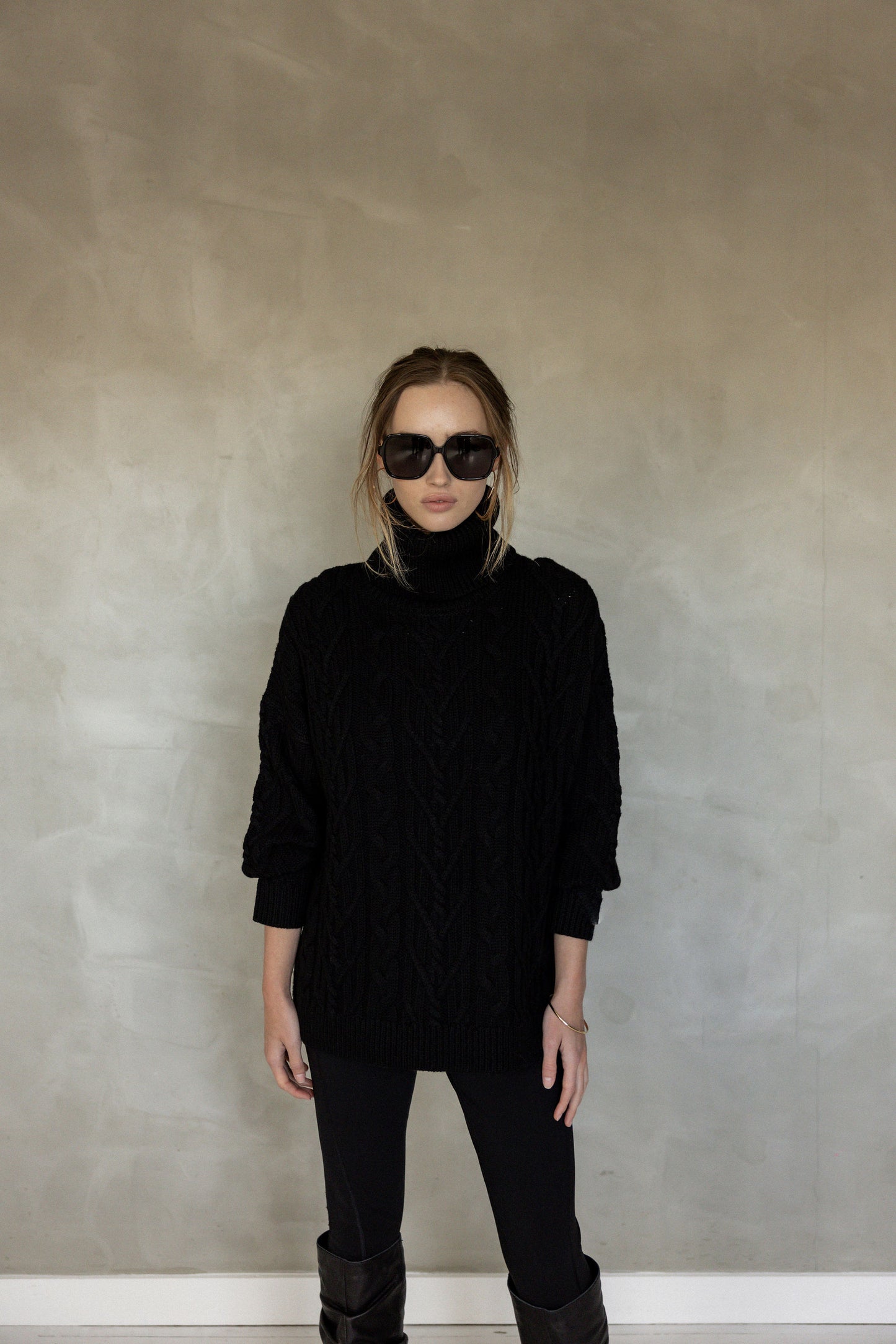 You Saw Me Merino Knit Sweater front view