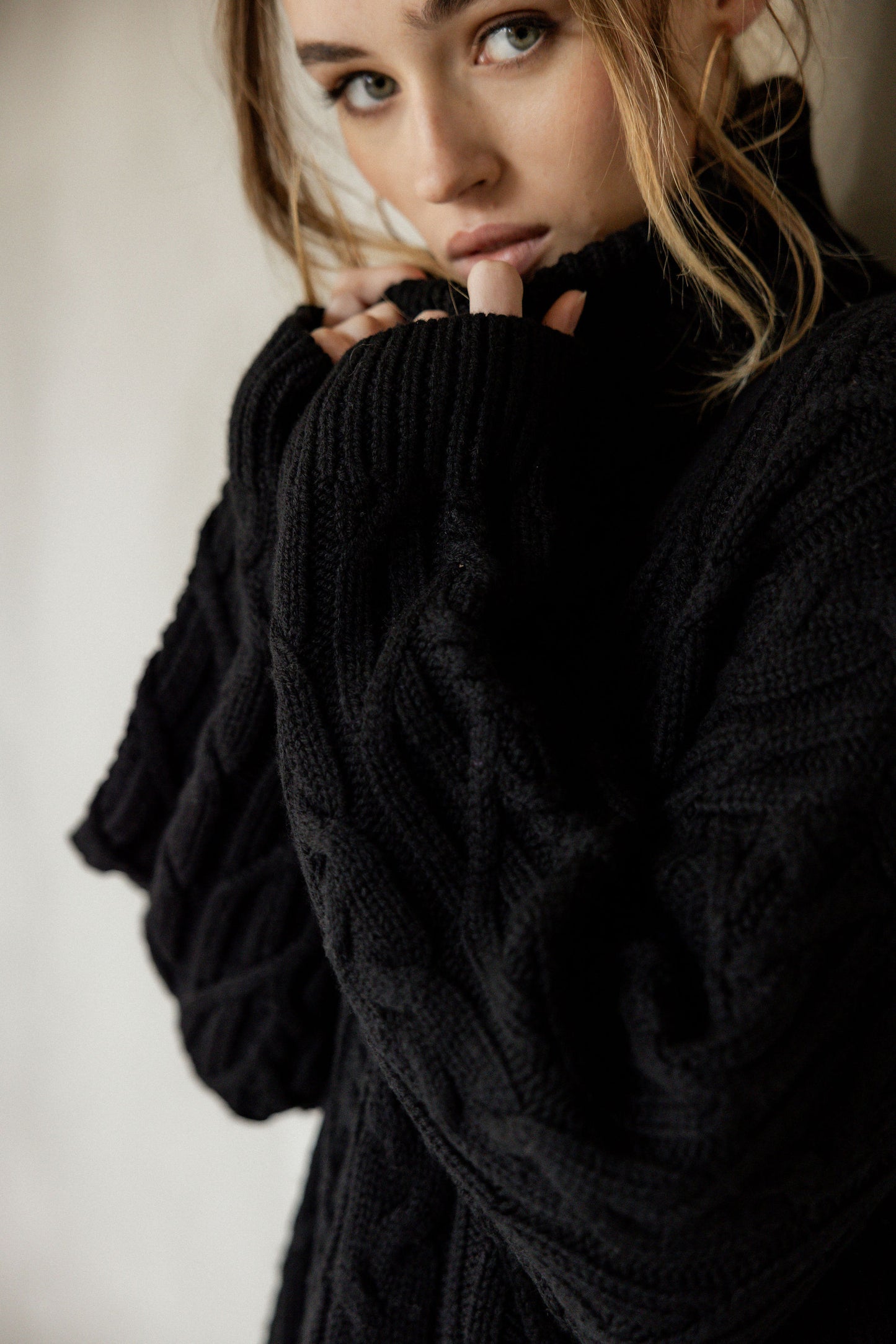 You Saw Me Merino Knit Sweater close up view