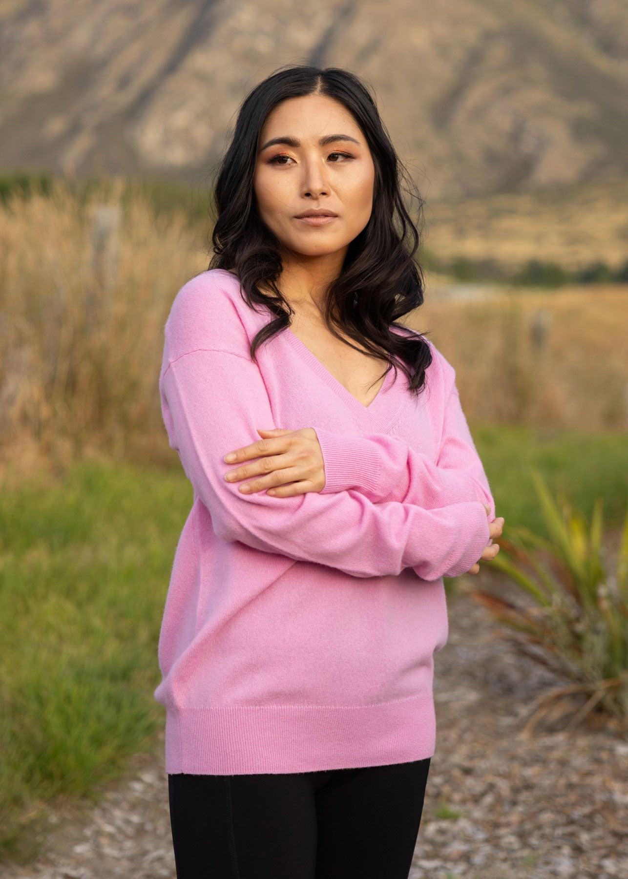 Safe To Say V-Neck Knit Sweater front view