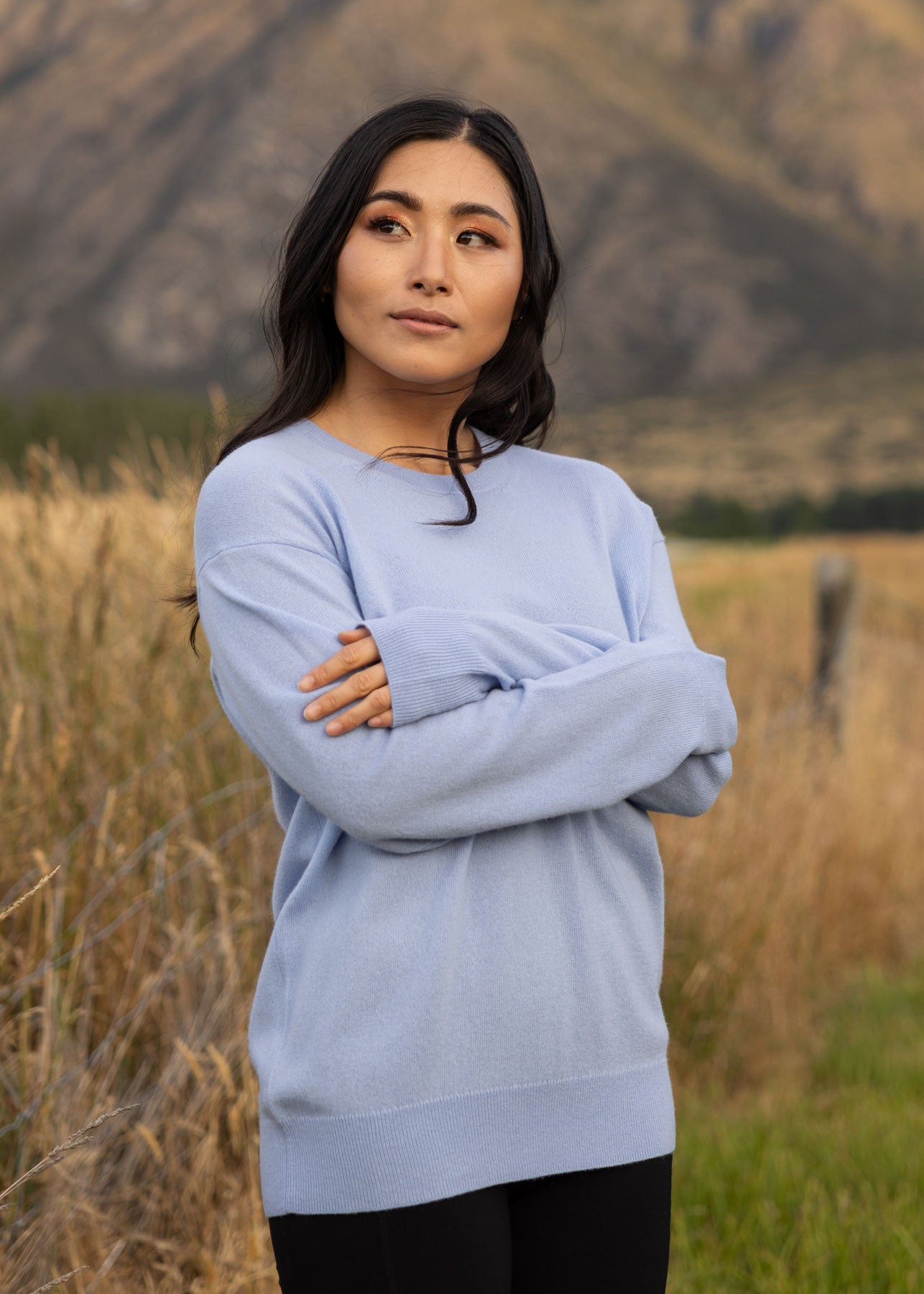 Ever Be Round Neck Knit Sweater Arctic side view