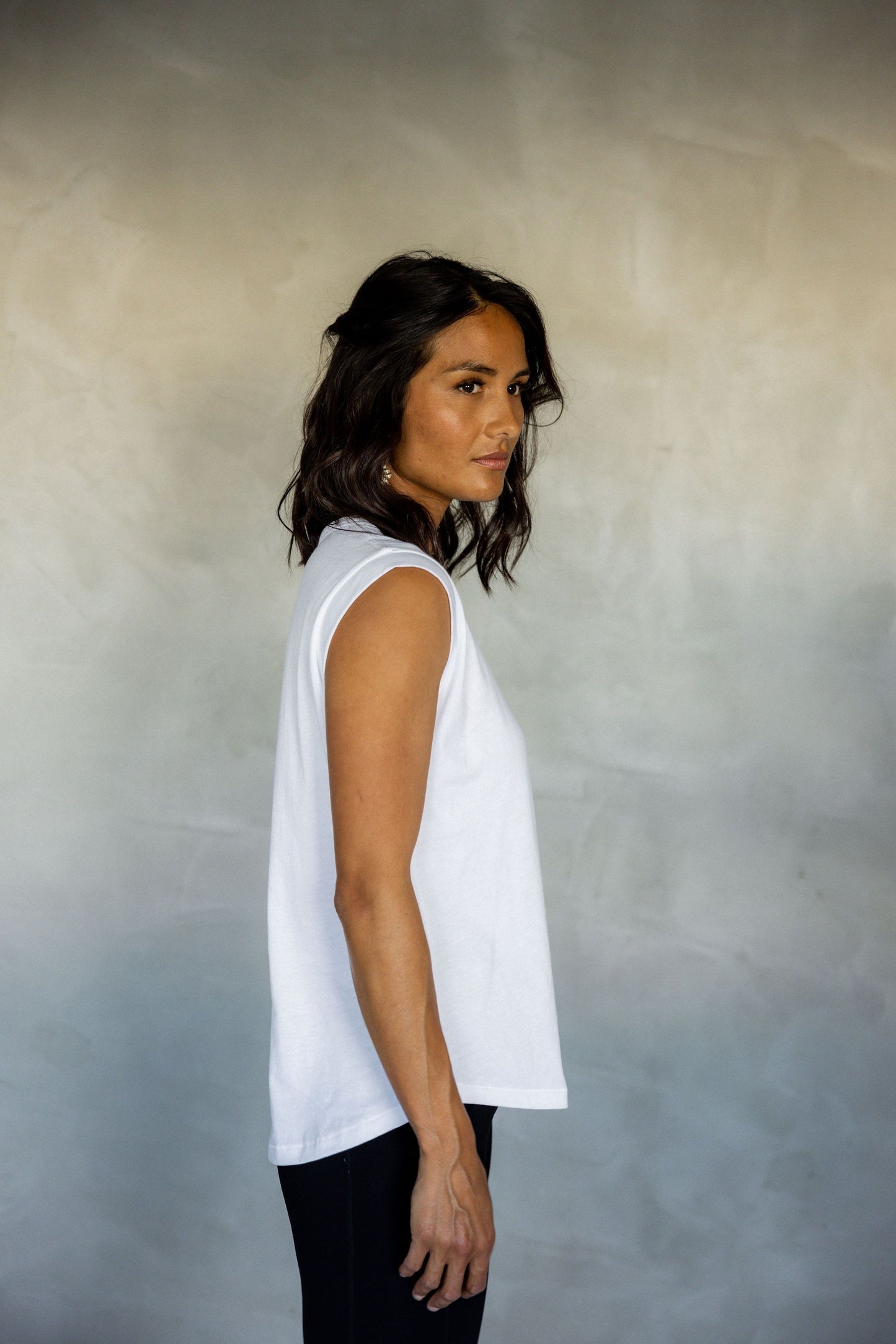 Sorry For Now Pima Cotton Tank Top - White side view