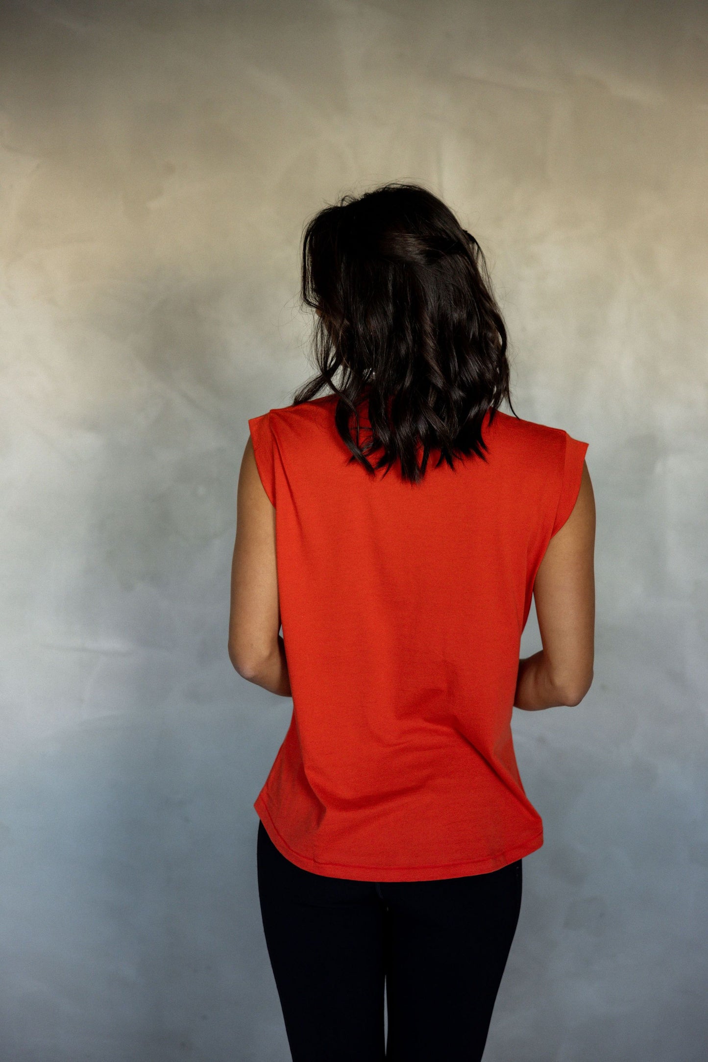 Sorry For Now Pima Cotton Tank Top - Fire Whirl back view