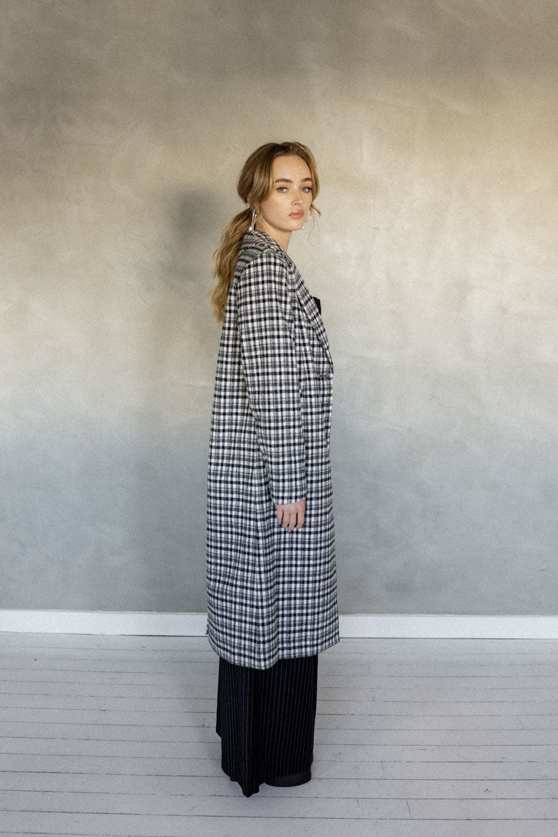 Love For A Lifetime Coat - Black Check side view