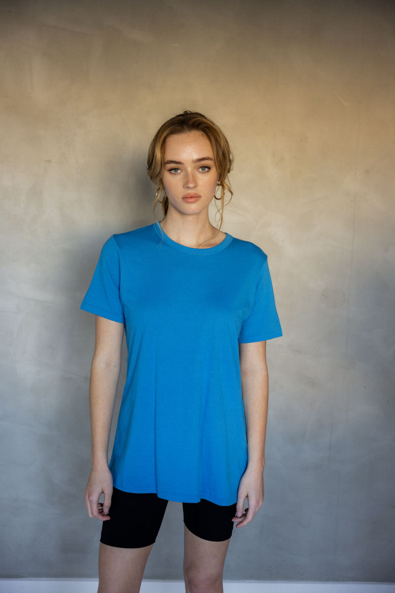 Embrace All Pima Cotton T-Shirt - Ibiza Blue front view