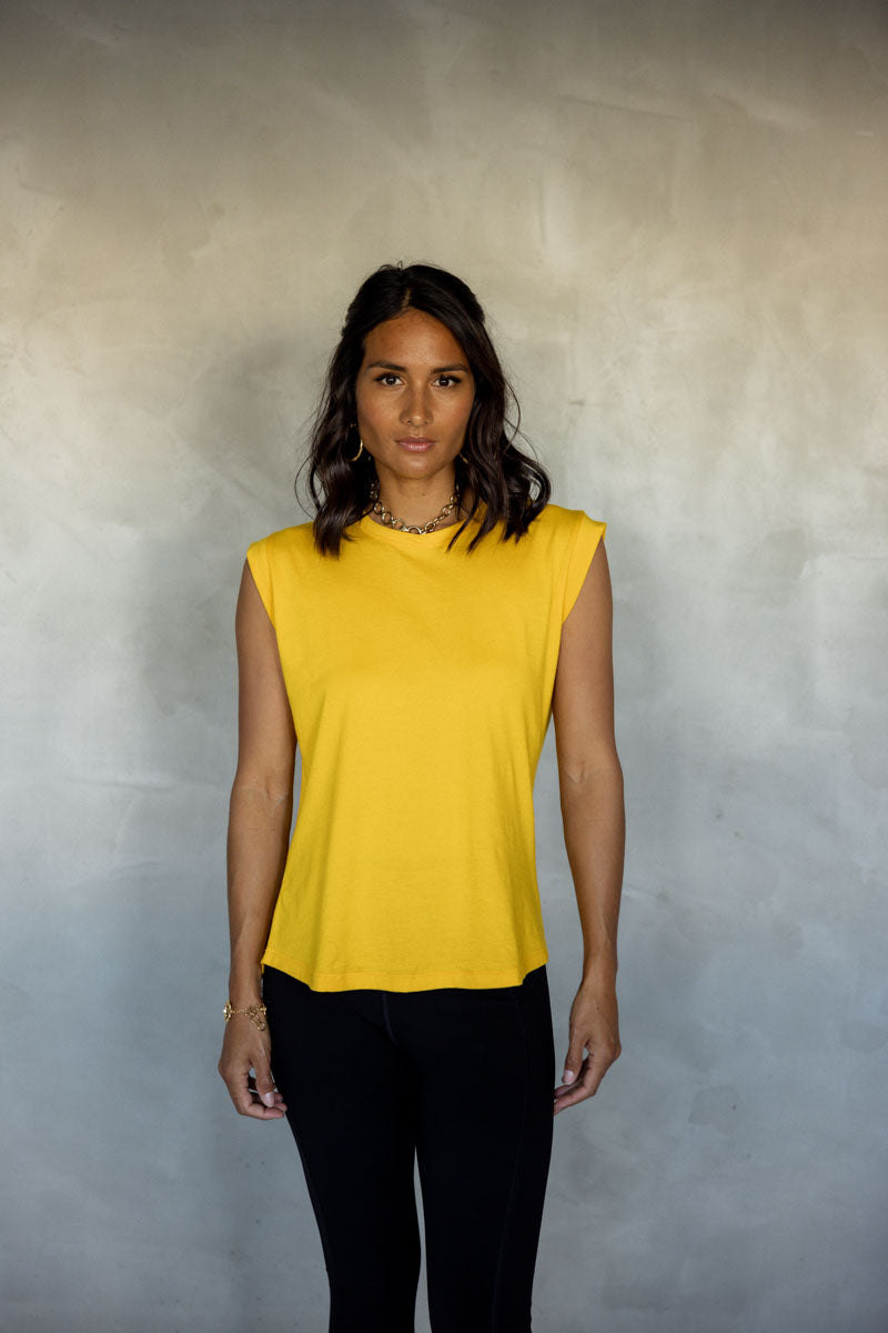 Sorry For Now Pima Cotton Tank Top - Day Lily front view