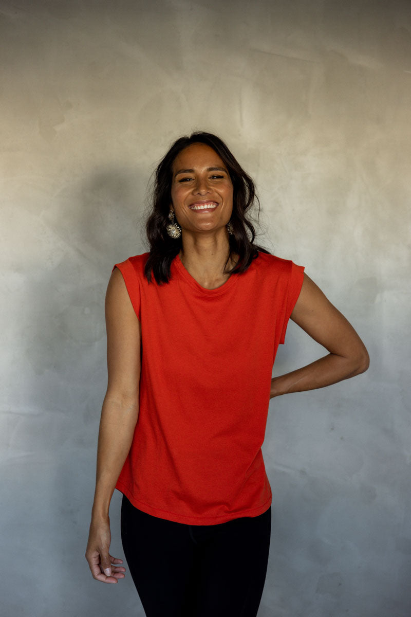 Sorry For Now Pima Cotton Tank Top - Fire Whirl front view