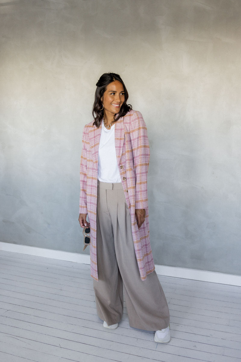 Over and Over Wide Leg Pant - Stone front view