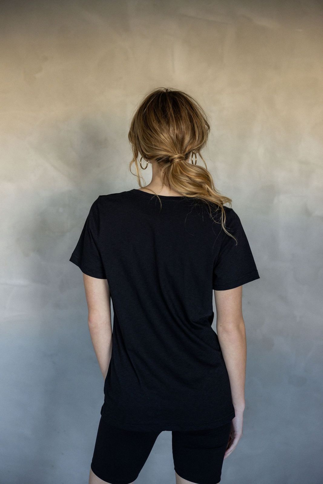 Before We Expire V-Neck Pima Cotton T-Shirt - Black back view