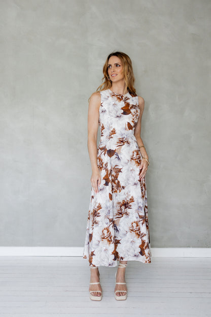 Say Goodbye Cotton Midi Dress Mazu Print front view