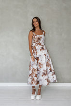 Load image into Gallery viewer, Wait For Me Midi Dress (Brown Floral)
