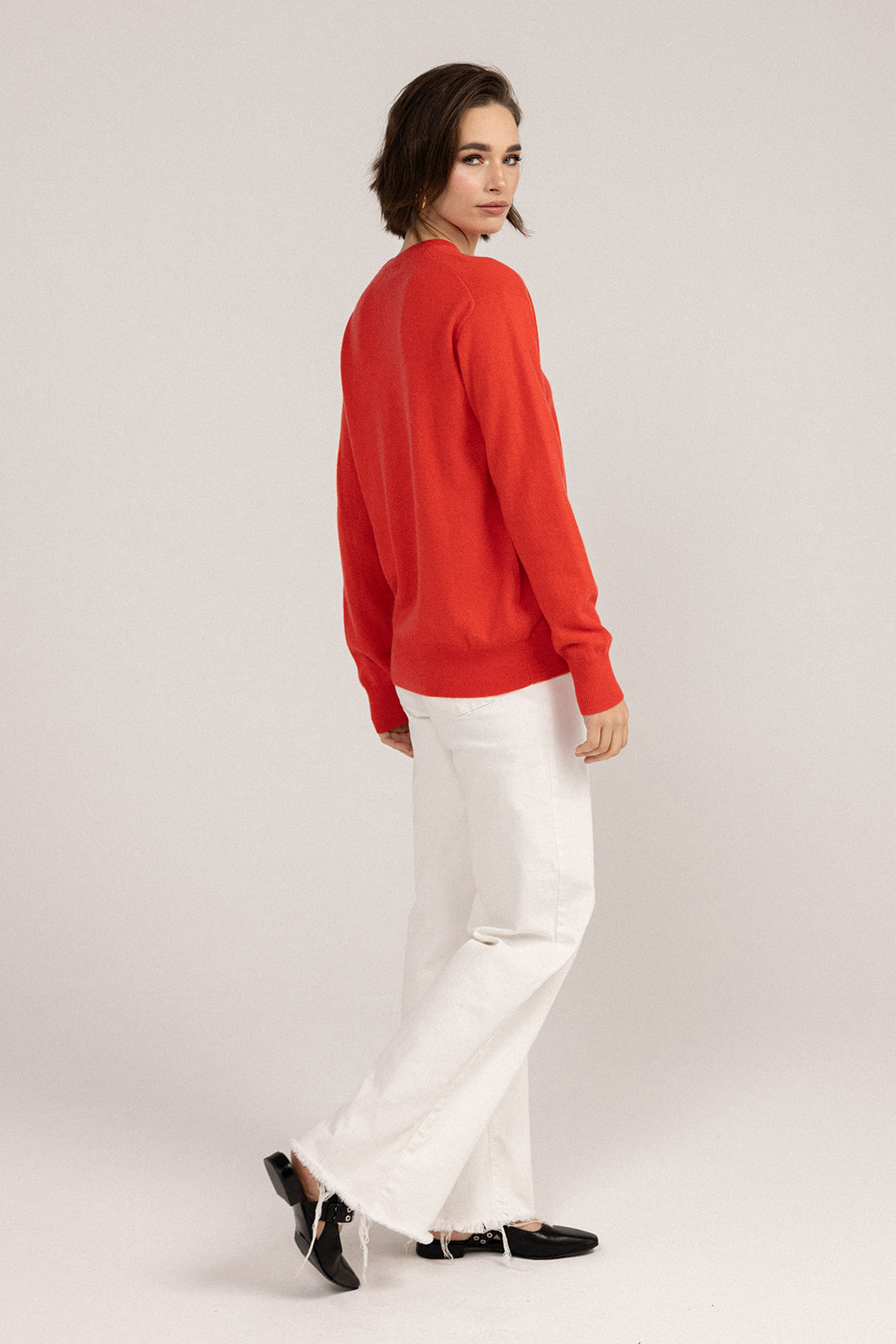 Ever Be Round Neck Sweater Cocktail side back view