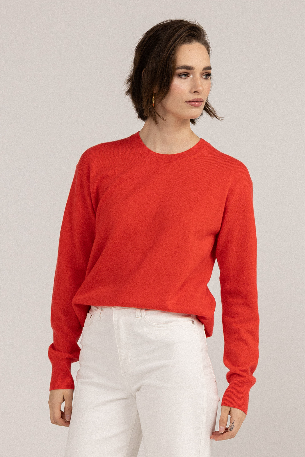 Ever Be Round Neck Sweater Cocktail front  close up view