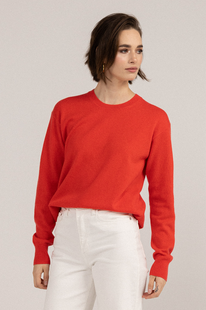 Ever Be Round Neck Sweater Cocktail front  close up view