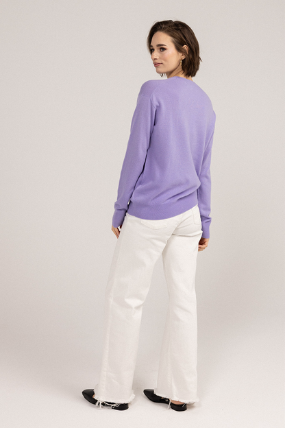Ever Be Round Neck Sweater Lavendula back view