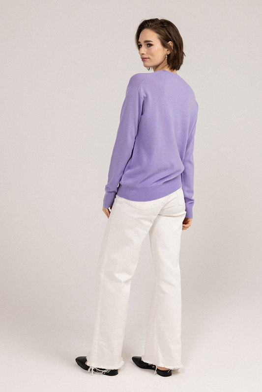 Ever Be Round Neck Sweater Lavendula back view
