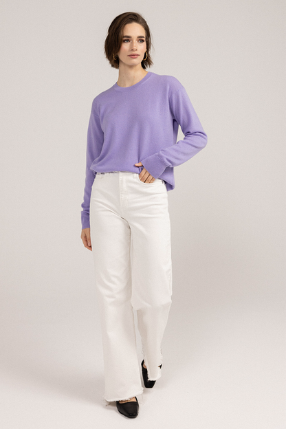 Ever Be Round Neck Sweater Lavendula front view