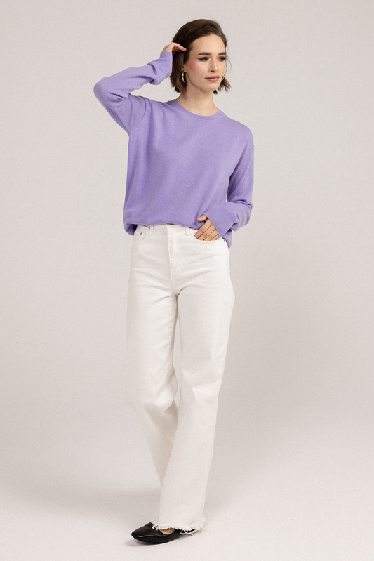 Ever Be Round Neck Sweater Lavendula front view
