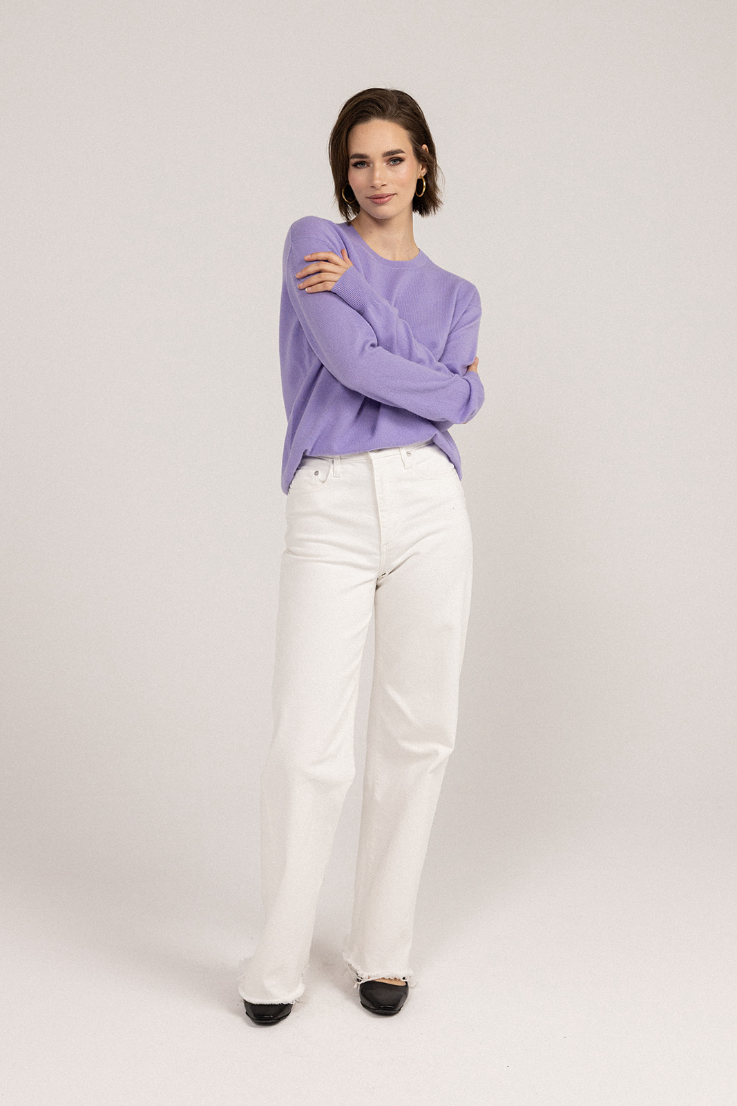 Ever Be Round Neck Sweater Lavendula front view