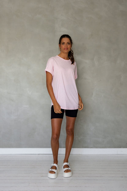 All You Need Cuff Pima Cotton T-shirt - Roseate Spoonbill front view