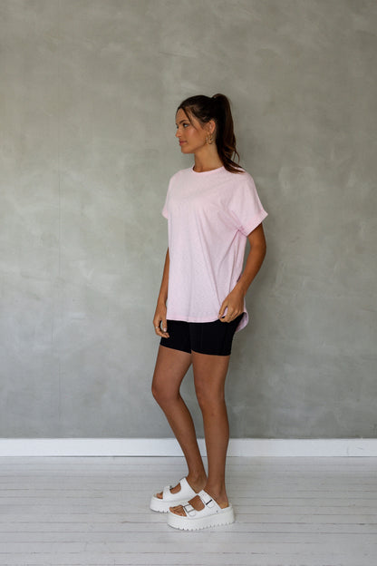 All You Need Cuff Pima Cotton T-shirt - Roseate Spoonbill side view