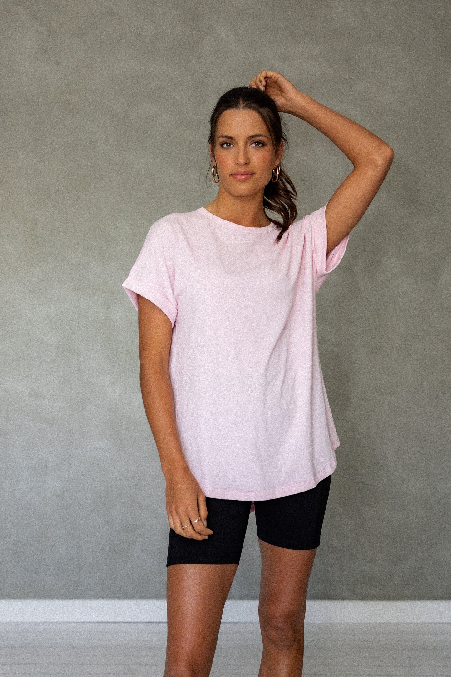 All You Need Cuff Pima Cotton T-shirt - Roseate Spoonbill front view
