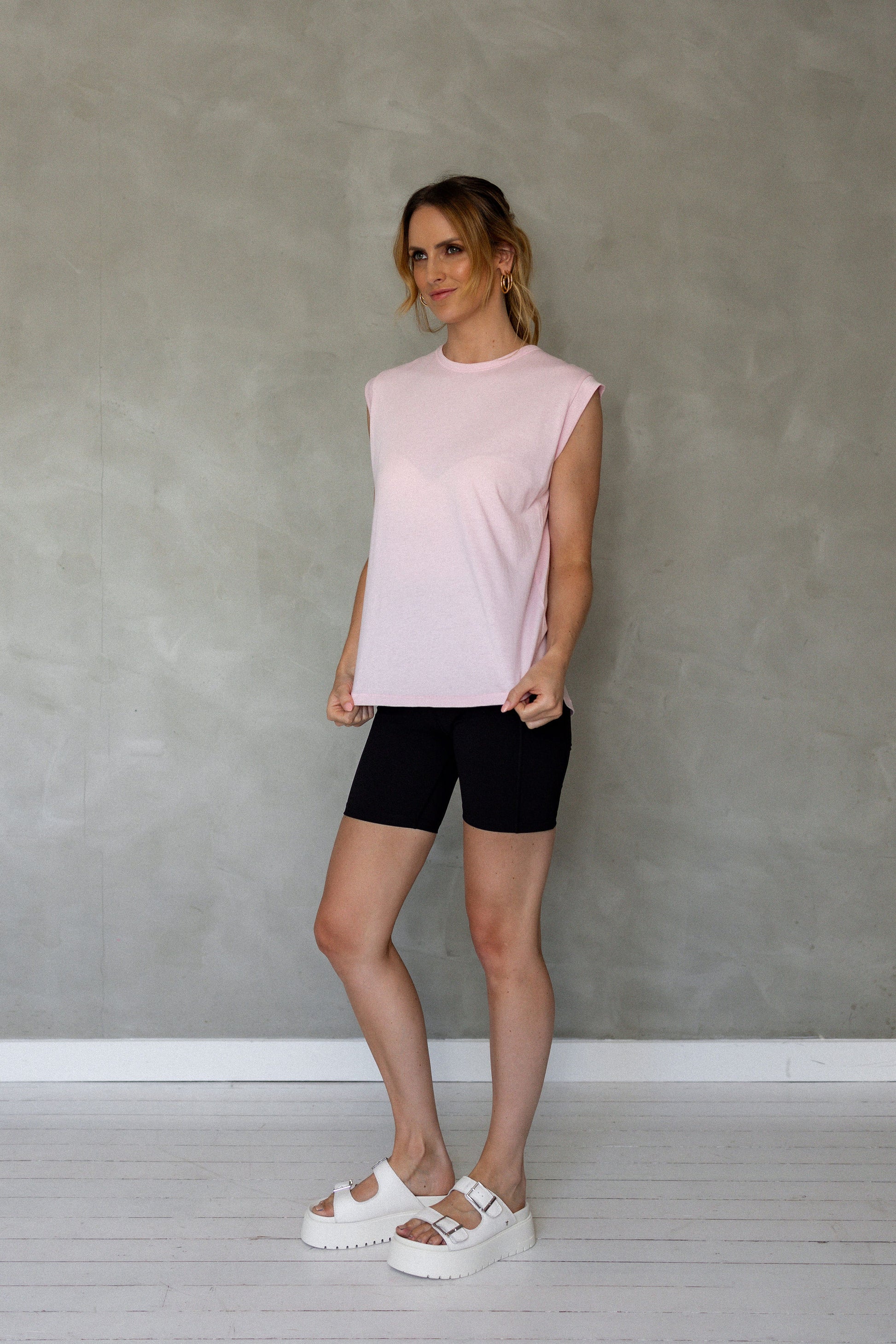 Sorry For Now Pima Cotton Tank Top - Roseate Spoonbill front view