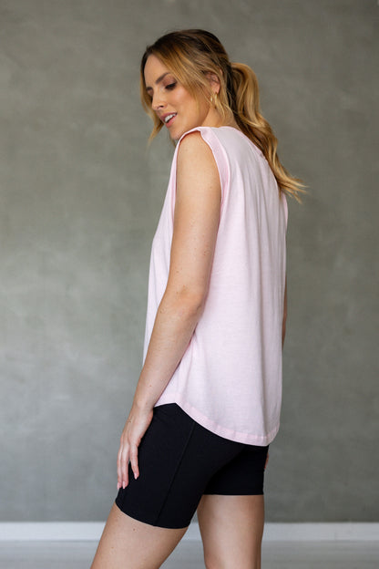 Sorry For Now Pima Cotton Tank Top - Roseate Spoonbill back view