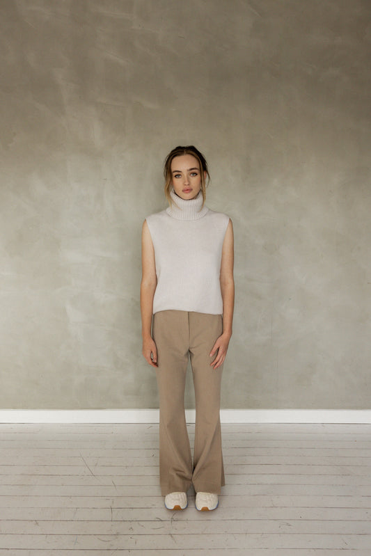 Something About You Bootleg Trouser  stone front view