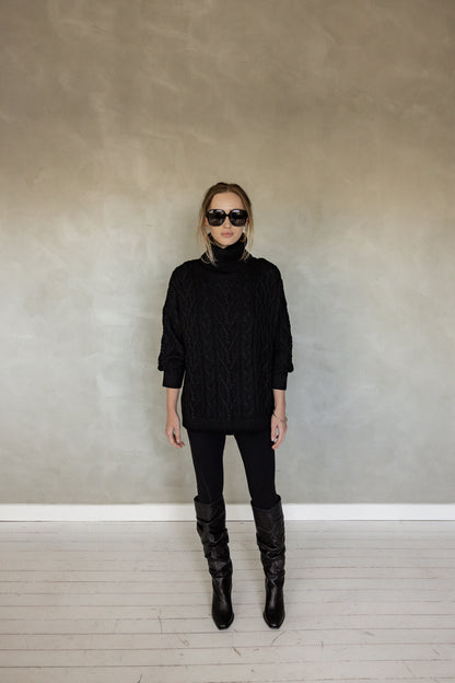 You Saw Me Merino Knit Sweater front view
