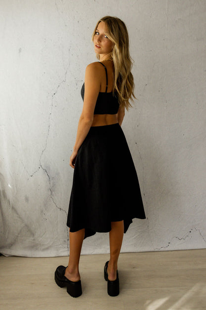 Before The Dawn Midi Skirt black back view