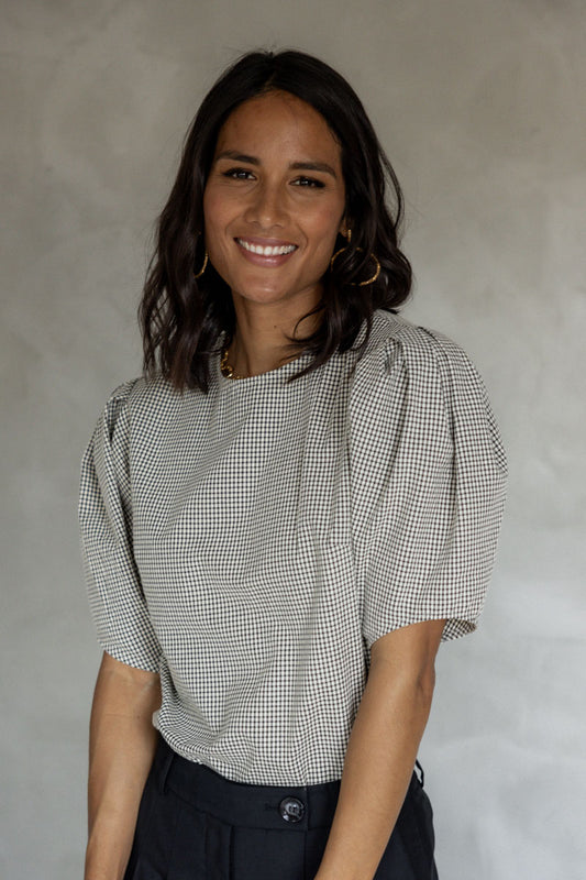 Remember Me Cotton Puff Sleeve Blouse front view
