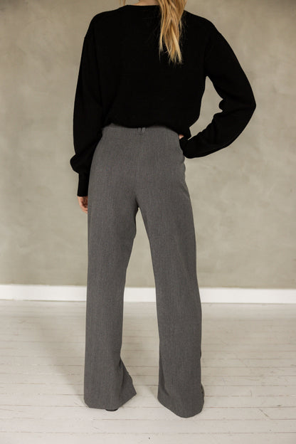 Easy To Say Wide Leg Pant Dark Grey back view