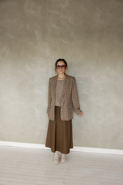 Hand In Mine Midi Skirt brown back view