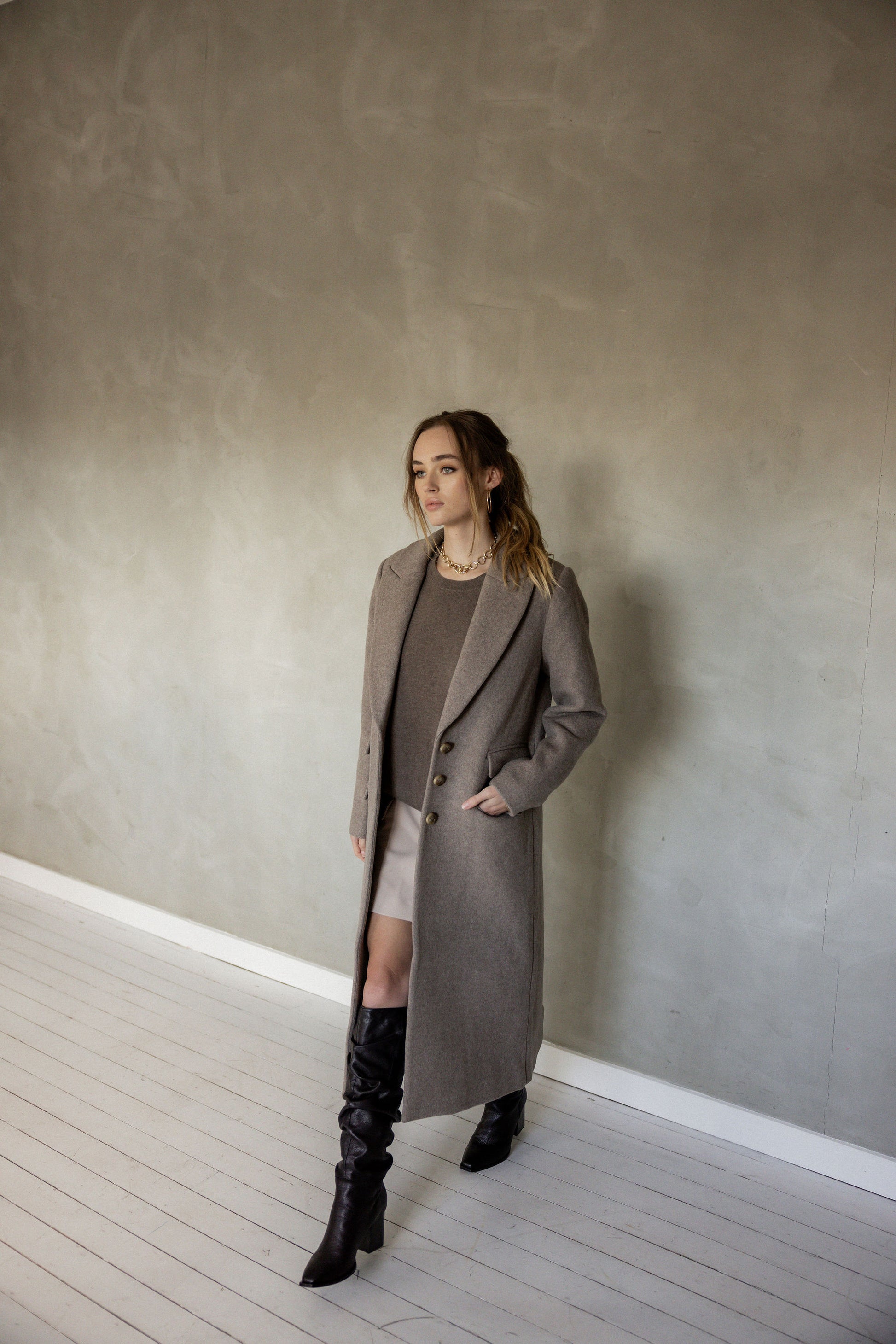Walk With Me Wool Blend Coat side view