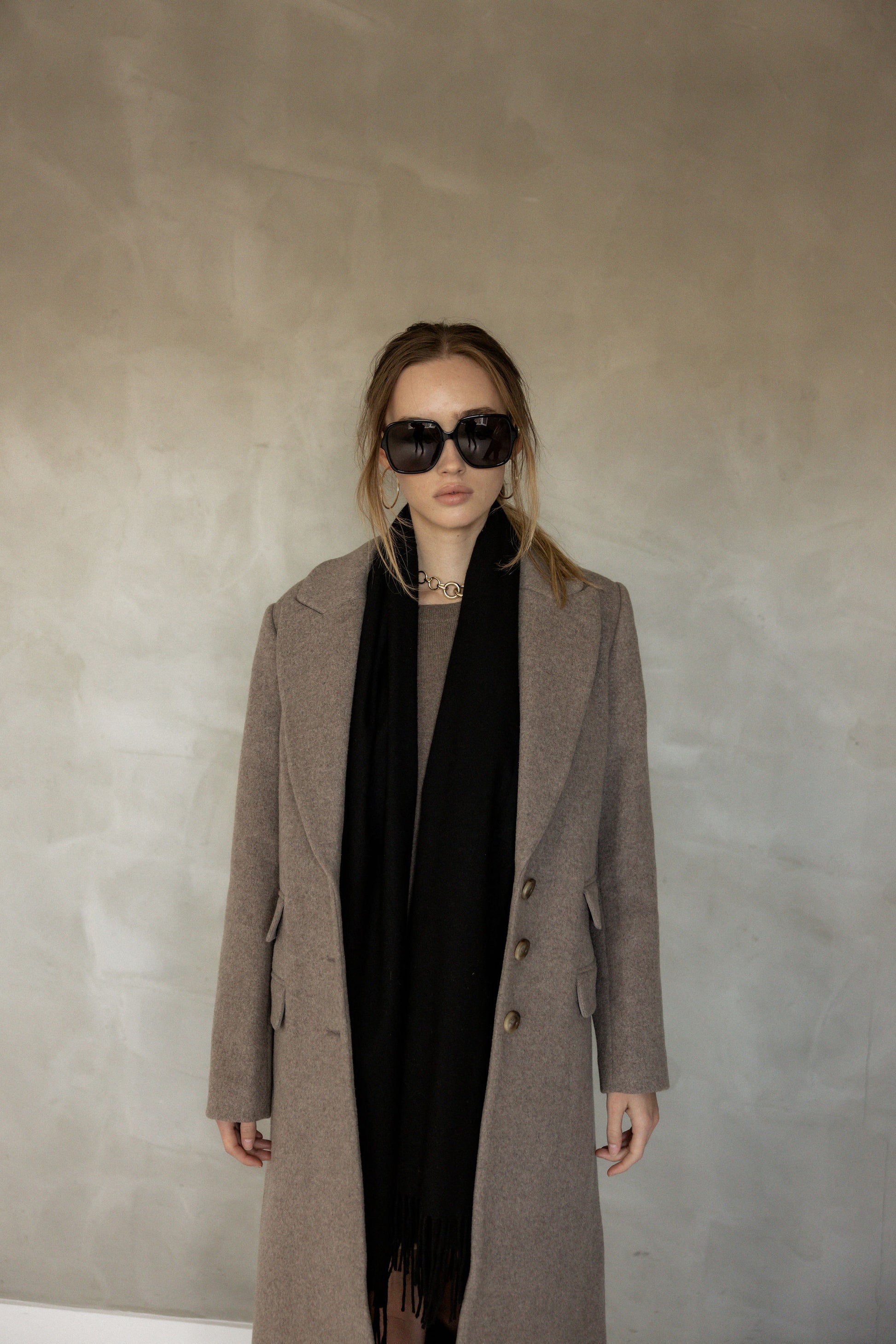 Walk With Me Wool Blend Coat front view