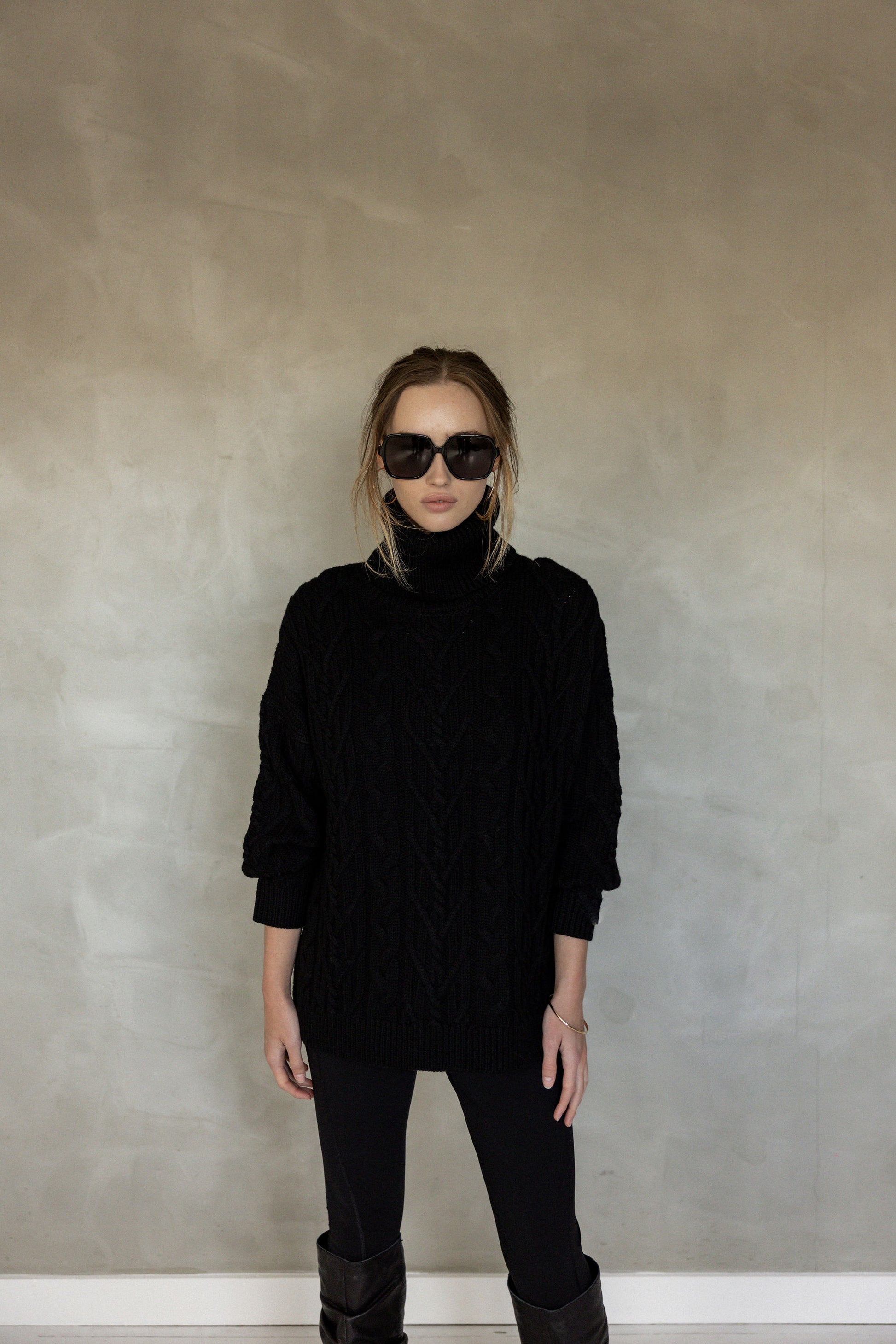 You Saw Me Merino Knit Sweater front view